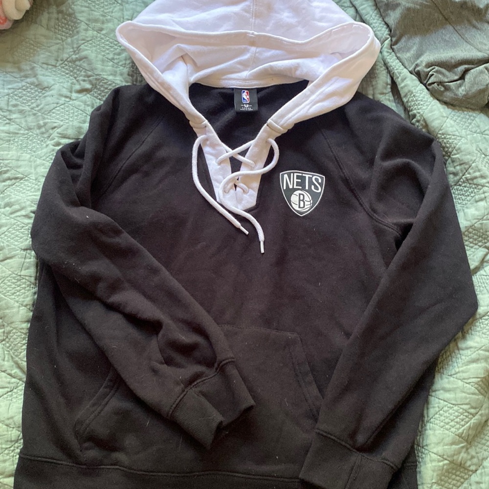 🏀NBA Brooklyn Nets Pullover Hoodie Black L